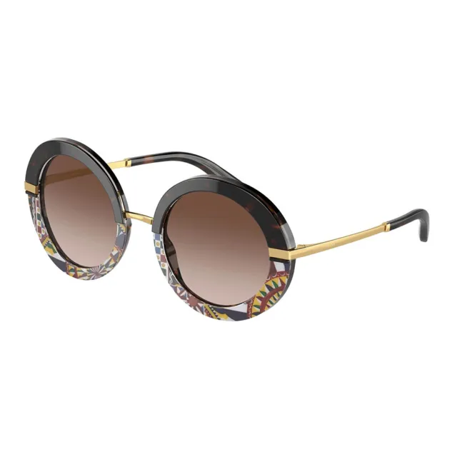 Dolce & Gabbana DG 4393 327813 Top Havana/Handcart Plastic & Metal Sunglasses