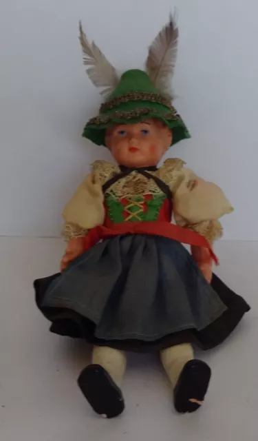 Vintage doll in women's German folk costume(Upper Bavaria),1950s.