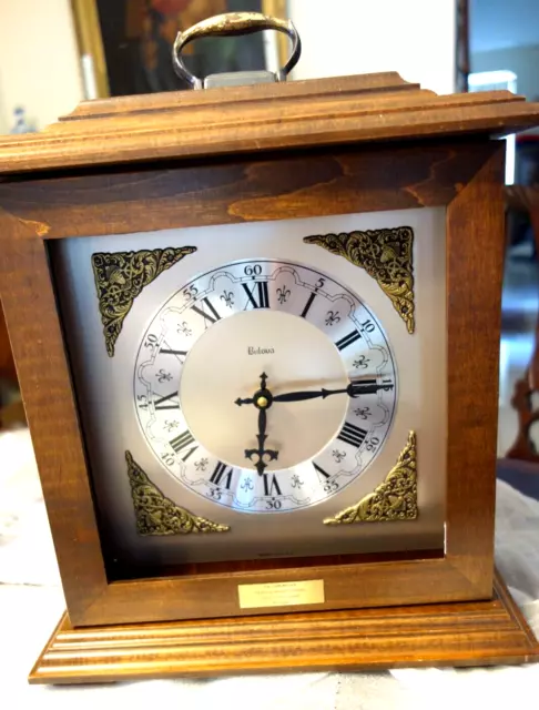 Very Nice Vintage Bulova Mantel Clock that Chimes on the Quarter Hour with Japan