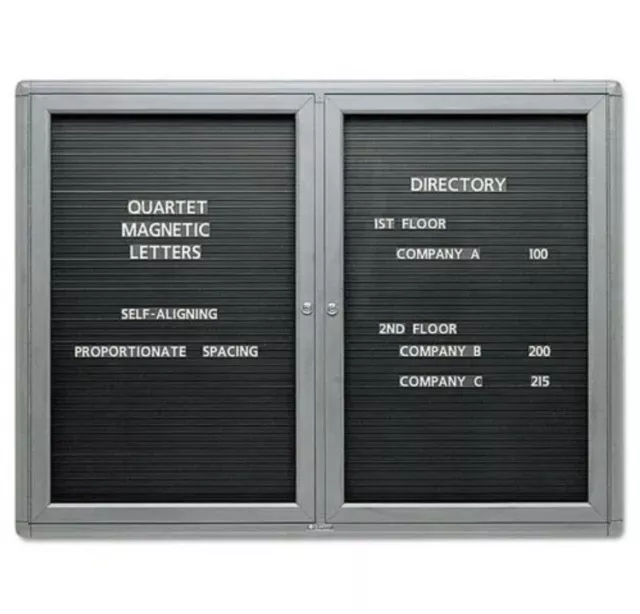 Quartet 2964LM, 48”x 36”, Metal Frame Graphite, 2-Acrylic Shatter Proof Doors