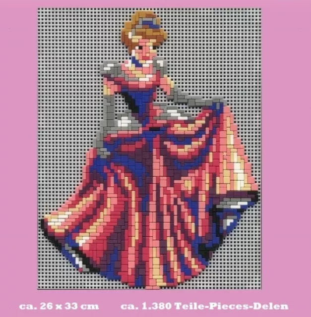 Mini Stecksystem Prinzessin pink Motiv 1 ca. 1.380 Teile mit XXL-Steckvorlage 3