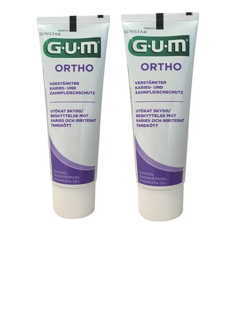 2 gel ortodontici in gomma 2 x 75 ml - dentifricio per apparecchi ortodontici