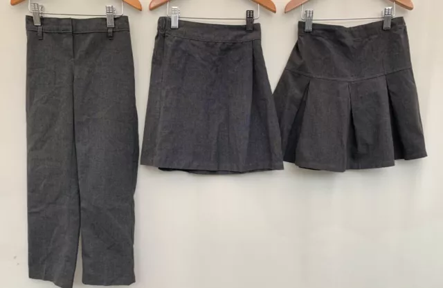 Bundle girls school uniform trousers skirts age 5-6 years grey M&S TU