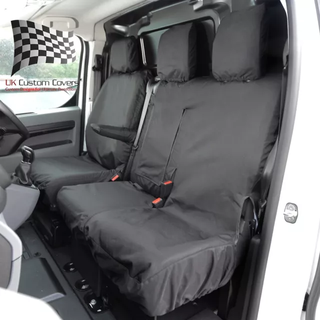 Citroen Dispatch Front Seat Covers Tailored Waterproof (2023 Onwards) Black 294