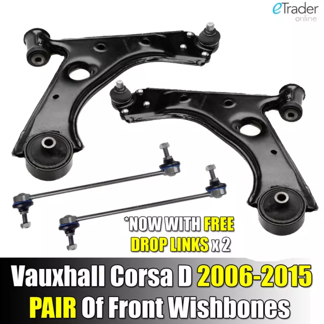 Vauxhall Corsa D 2006-2015 Front Lower Suspension Wishbones Arms Pair Left Right