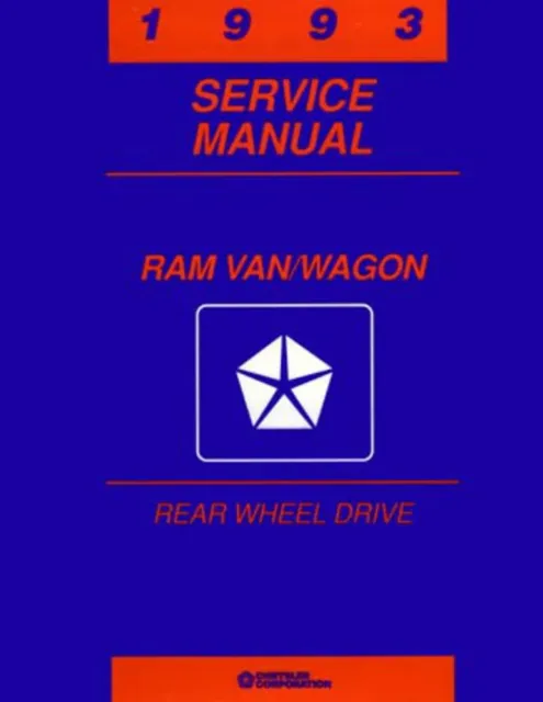 1993 Dodge Ram Van Wagon Shop Service Repair Manual Engine Drivetrain Electrical