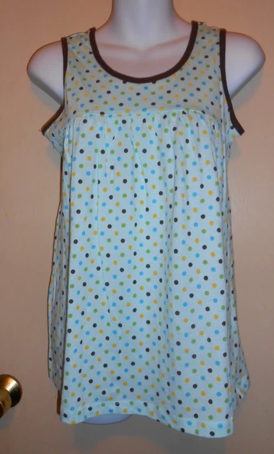Knit Works Girls Polka Dot Skimp Top + Cropped Hoodie Brown & Mint L/14 NWT 3