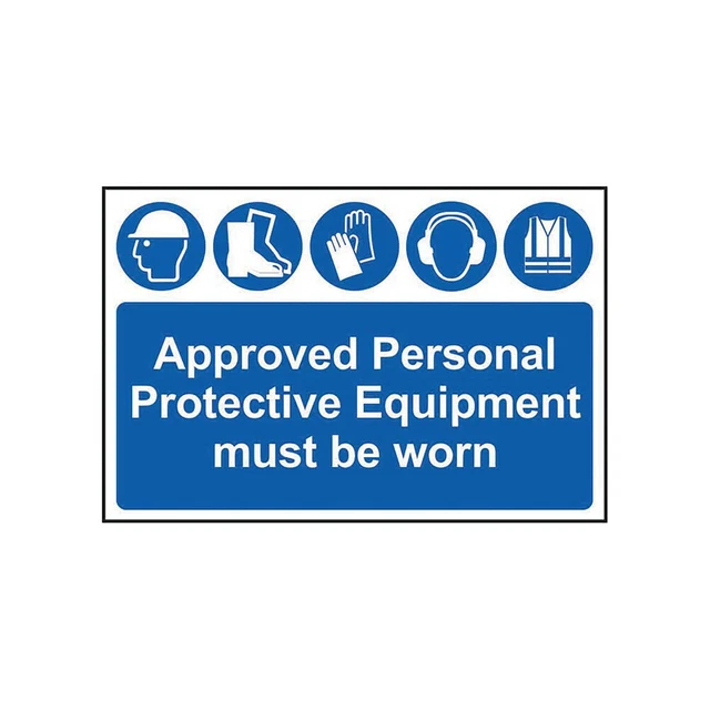 SPECTRUM SAFETY SIGN Approved Personal Protective Equipment Must Be