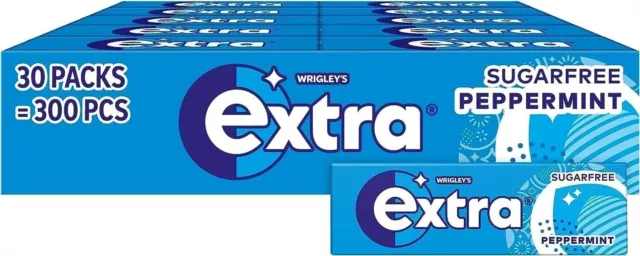 Wrigley’s Extra Sugar-free Chewing Gum for Healthy Teeth & Gums 30x 10-Packs NEW