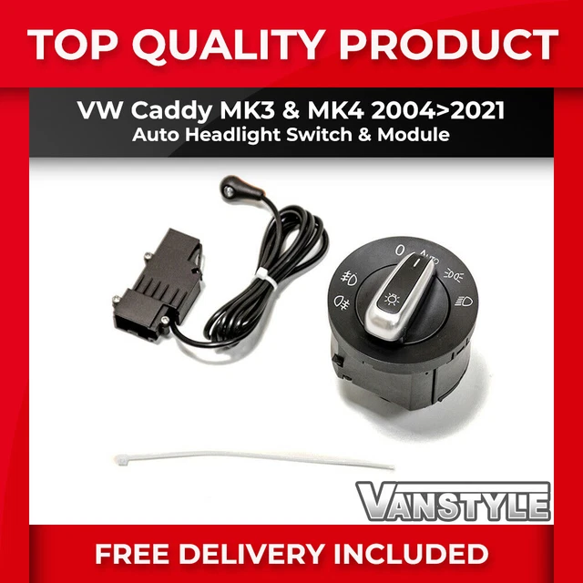 Fits Vw Caddy &  Caddy Maxi Auto Headlights Switch & Module Mk3 Mk4 2004>2021