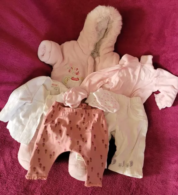 Pacchetto abbigliamento neonate x5 articoli - leggings - cardigan - tuta da neve