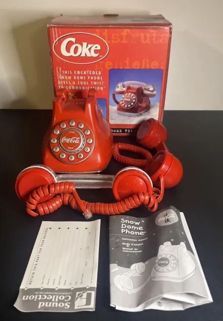 Coca Cola Snow Dome RED Landline Telephone Push Button 2001 ***
