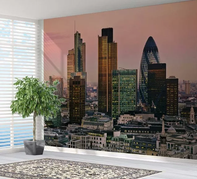 London city skyline at dusk wallpaper photo wall mural (15350684) United Kingdom