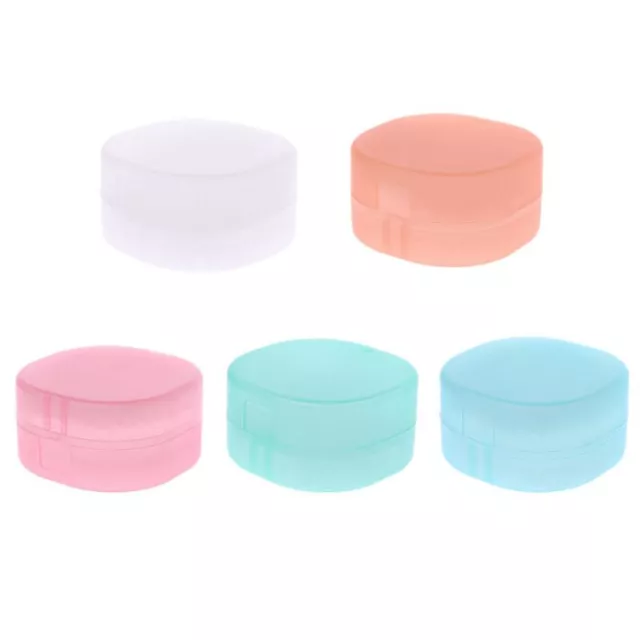 Portable Soap Box Container Round Leak Resistant Sponge for Case with Cover Trav