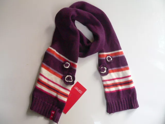 Cache nez écharpe ESPRIT pour fille enfant 50% coton violet NEUF scarf girl TU