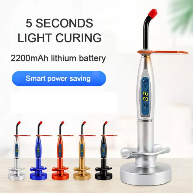 Dental Wireless LED Cure Curing Light Lamp Tool Cordless 1200-2000mw US/EU Plug