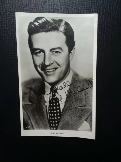 Ray Milland - FILM STAR REAL PHOTOGRAPH POSTCARD with printed signature