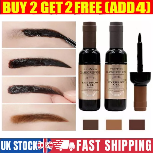 3Colors Peel-Off Eyebrow Tattoo Tint Brow Gel Waterproof Long Lasting Makeup//UK