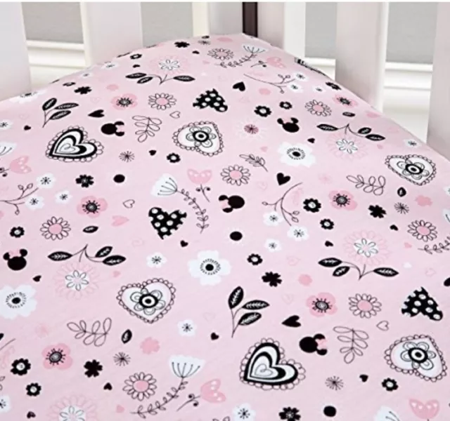 New Disney Baby Minnie Mouse Hello Gorgeous Toddler Bed/ Crib Fitted Sheet.