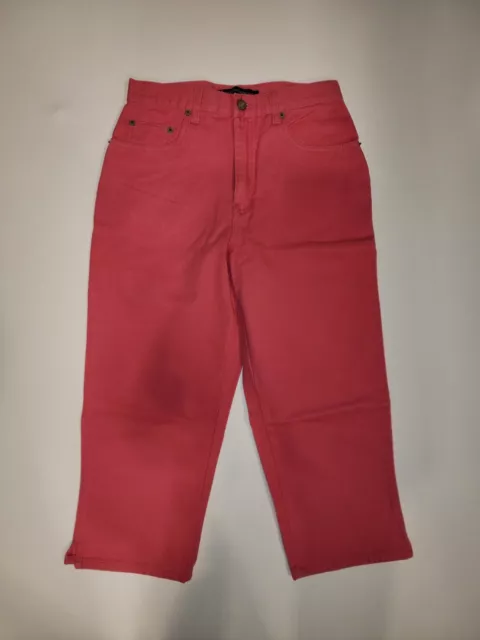 Bill Blass Jeans Womens Pants Sz 6 Easy Fit Capri Salmon Pink Cotton Denim NWTs