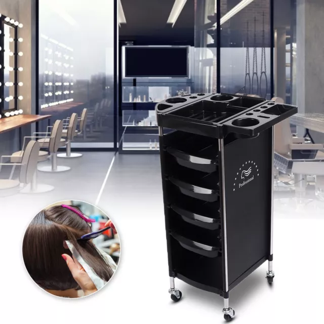 6 Layers Multi Functional Hair Salon Tool Storage Cart Trolley With Wheels IDS