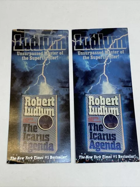 Robert Ludlum Vintage Old Bookmark The Icarus Agenda on Paperback Promotion Lot