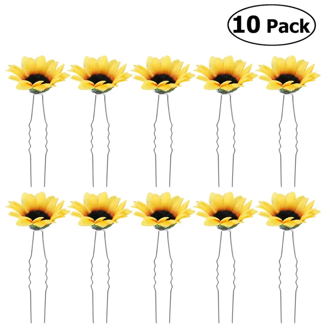 FRCOLOR 10PCS Daisy Tournesol Mariage Épingles À Cheveux Pinces À Cheveux