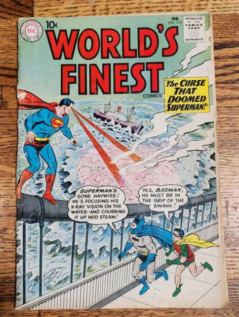 DC/Worlds Finest Comics-Batman-Superman-Feb 1961-No 115- Curse That Doomed