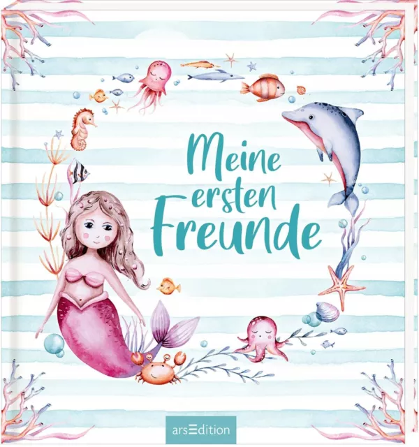 Freundebuch Meeerjungfrauen Meine ersten Freunde Aquarell-Optik + BONUS