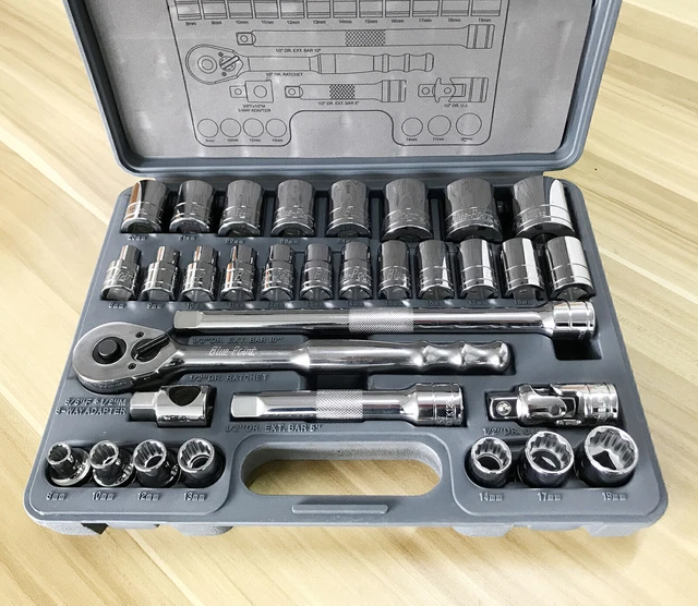 Blue Point Tools 32pc 1/2" Drive Socket Set Automotive Tools BLPATSM1232