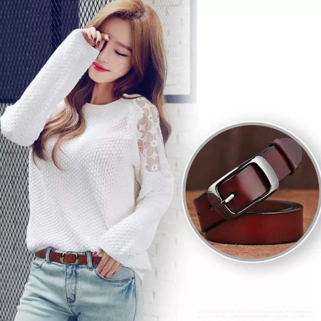 Genuine Cow Leather Pin Buckles All-match  Belt Women Waistband Accrssories