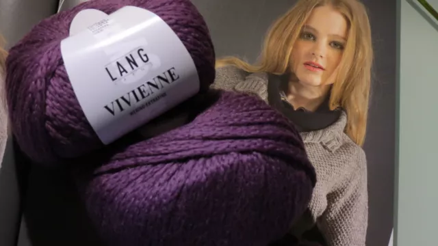700 g Vivienne Lang Yarns Wolle Lana Merino 80 Aubergine N 5-6 extra weich LUXUS