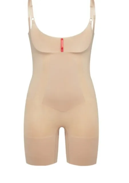 SPANX SLIMPLICITY OPEN Bust Mid-Thigh Bodysuit in Nude Style 991 Size L NWT  $49.99 - PicClick