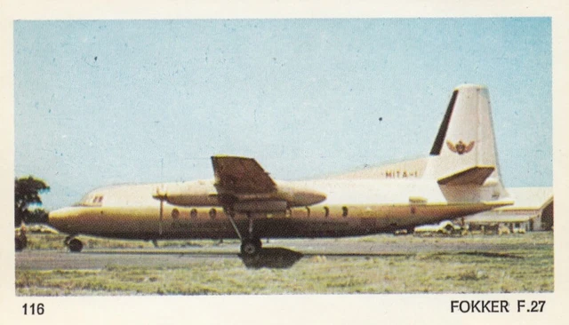 Fokker F.27 Vintage Ad Trade Card Aircraft