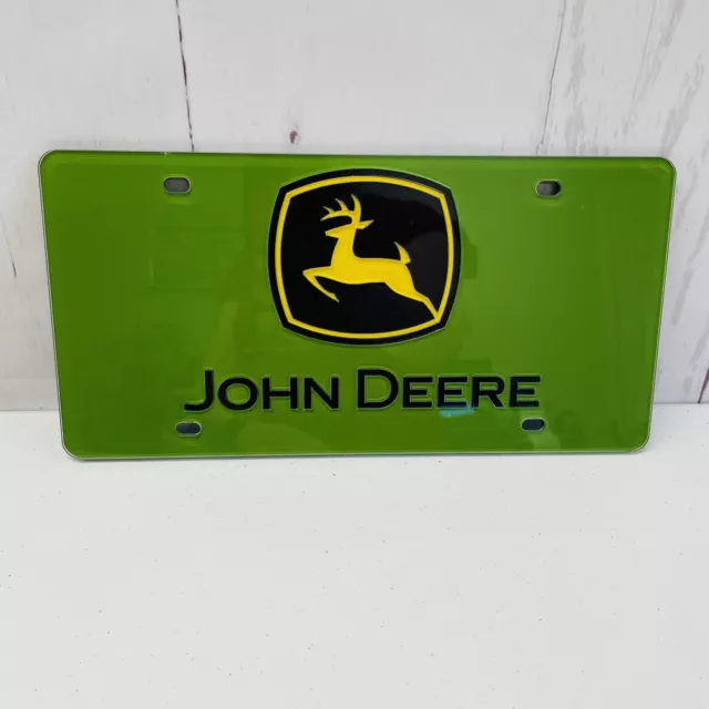 WinCraft Authentic John Deere License Plate Green Black with Yellow Deer Logo