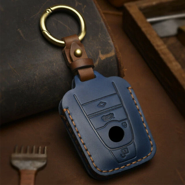 Genuine Leather Car Smart Remote Key Shell Cover Fob Skin Case Fit for BMW i3 i8