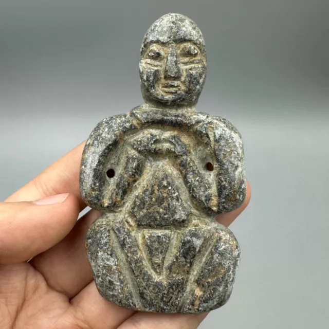 A Rare Ancient Bactrian - Margiana Male Stone Figure  ca. late 3rd–early 2nd mil