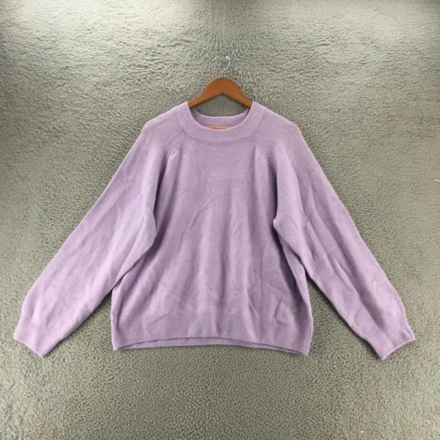 Vince Camuto Pullover Sweater Womens XXL Purple Crew Neck Balloon Sleeve Knitted