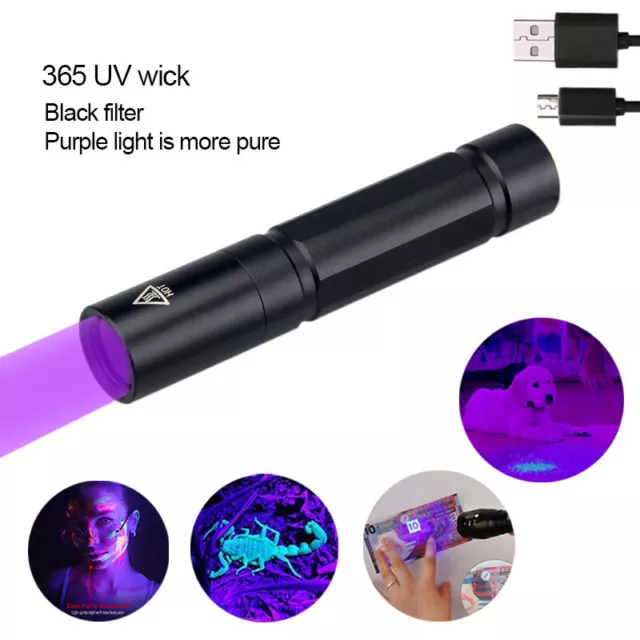 UV Ultra Violet LED Flashlight Blacklight Light 395/365 nM Inspection Lamp Torch