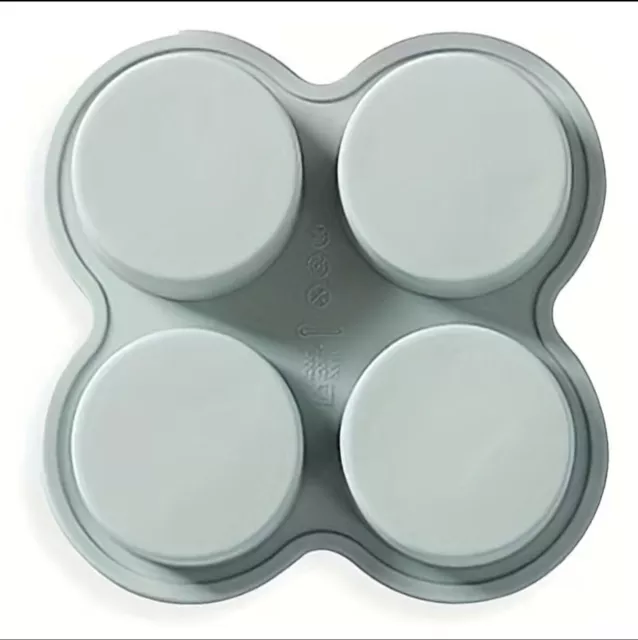 Air Fryer Egg Mold 4 Cavity Silicone Air Fryer Round Cake Mold Microwave Grey