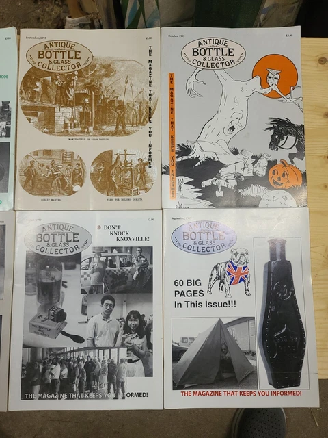 Antique Bottle & Glass Collector Magazine Oct,Sep,Aug 1995 and Jun,Aug,Sep 1997