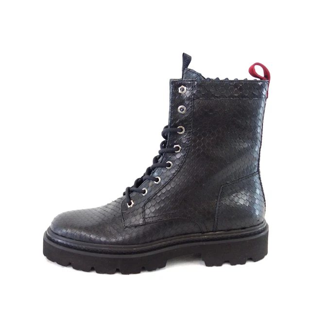 Donna Carolina Femmes Chaussures Bottines Bottes Noir Cuir Denver Neuf