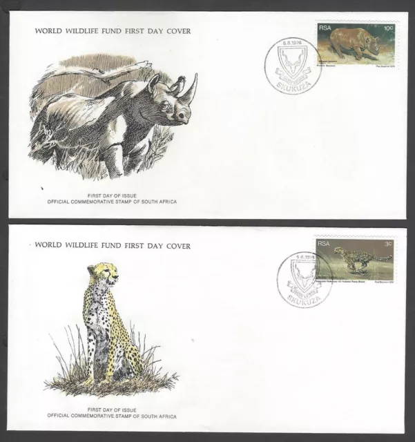 AOP South Africa WWF World Wildlife Fund  Animals set of 4 FDC First Day covers