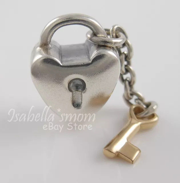 Pandora key to my deals heart 14k & silver charm
