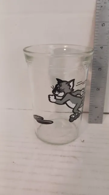 1990 Welch's Glass Jelly Jar - Tom & Jerry Roller Skating Turner Entertainment