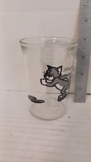1990 Welch's Glass Jelly Jar - Tom & Jerry Roller Skating Turner Entertainment