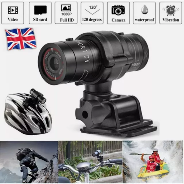Motor Bike Camera Full HD 1080P DVR Min Motor Cycle Action Helmet Sports Cam UK