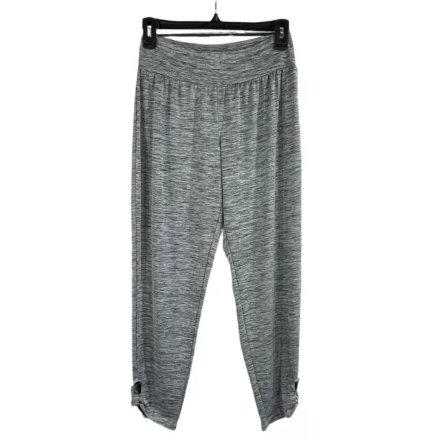 Live Love Dream Small Athletic Joggers Capris Pants Stretch Gray Heathered