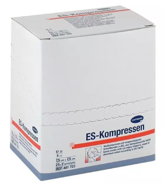 2x 25 ES-Kompressen 7,5cmx7,5cm 8-fach steril Wundkompressen