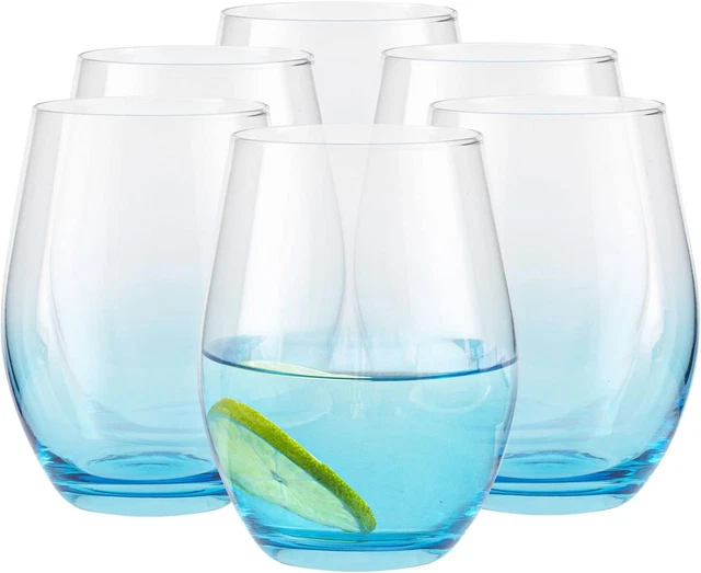 Set 6 Bicchieri Colorati Vetro Phoebe Rainbow - 624 Ml, Per Acqua, Cocktail, Succo, Design Moderno - Foto 5